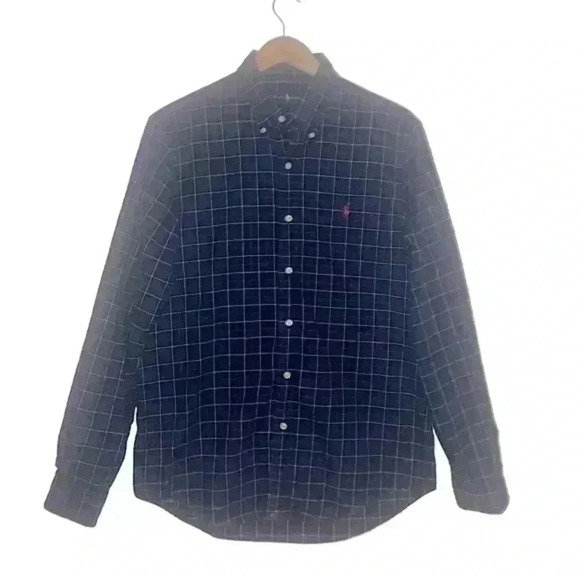 RALPH LAUREN Men's Green/Blue Plaid Long Sleeve Casual Button-Down Shirt - Picture 1 of 9